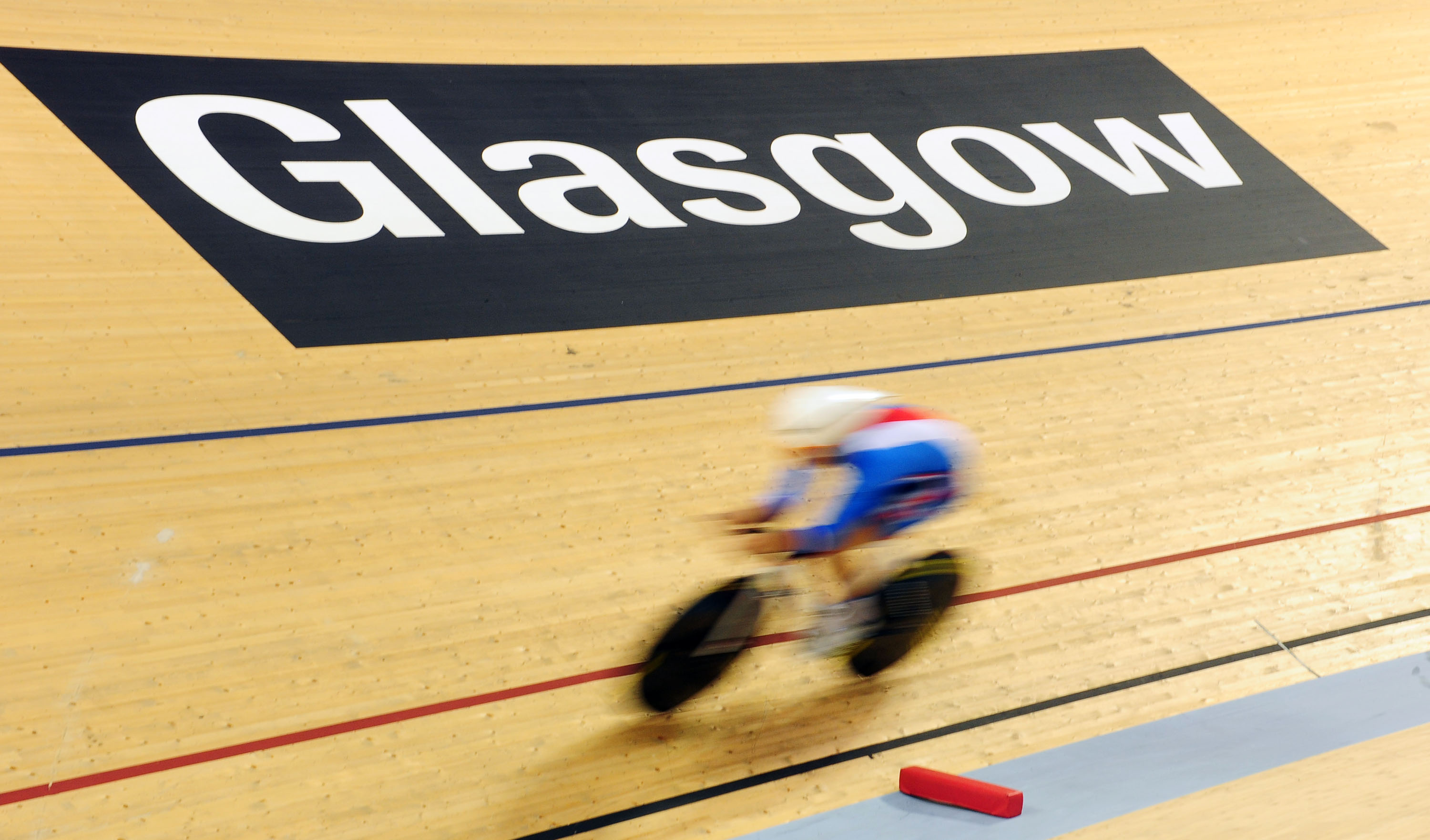 Cyclist on the sir chris hoy velodrome
