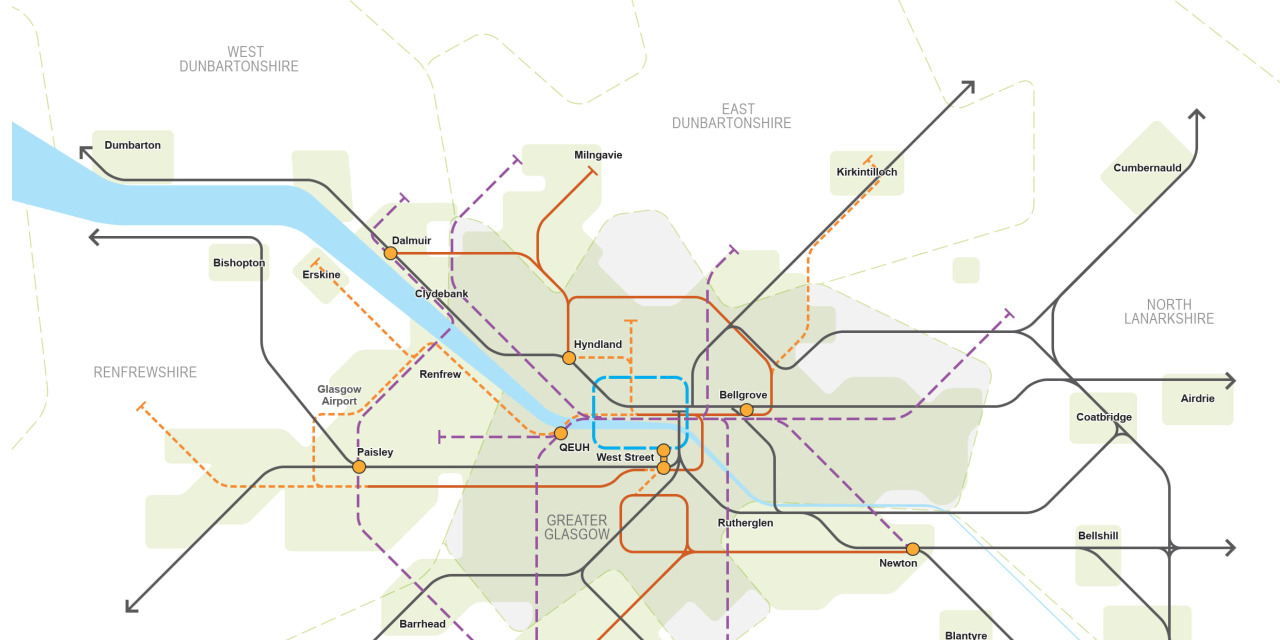 Map of proposed Clyde Metro