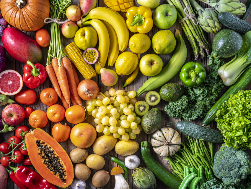 A rainbow assortment of fruit and veg