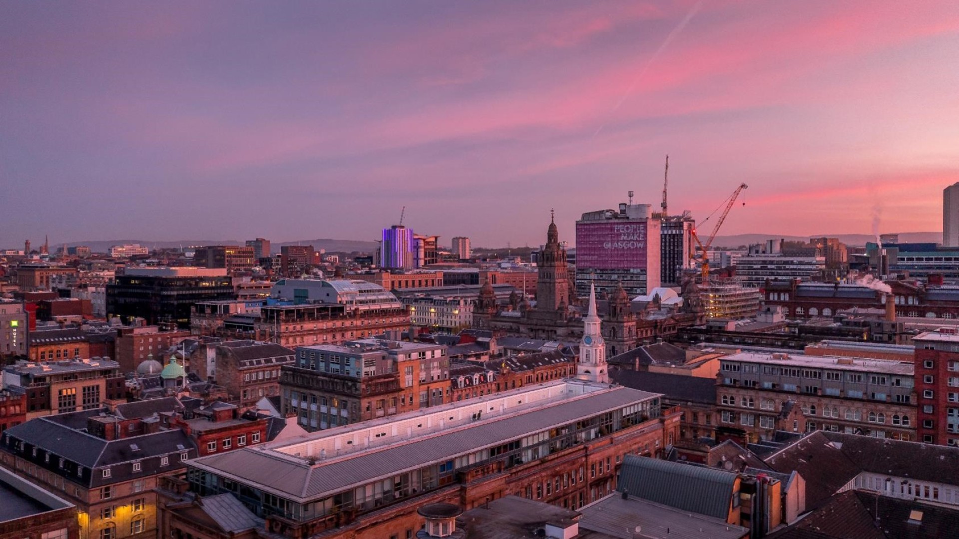 Glasgow's Merchant City skyline at dawn