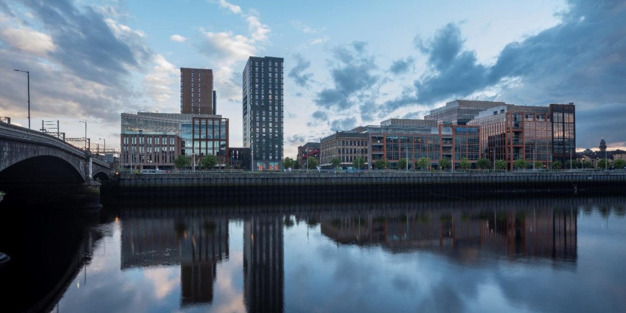 View of Buchanan Wharf across the river from the Broomielaw