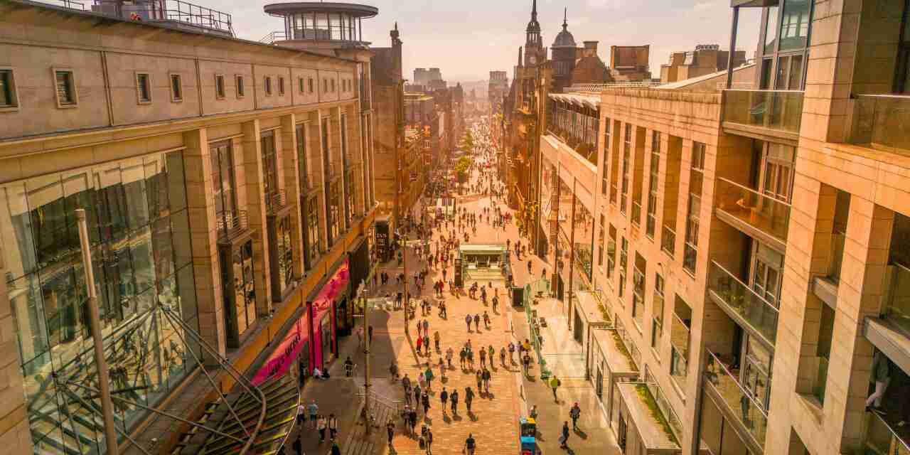 Aerial photograph of Buchanan Street looking south