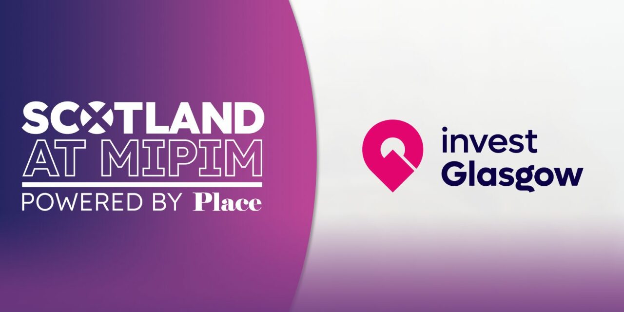 Scotland at MIPIM logos next to the Invest Glasgow logo.
