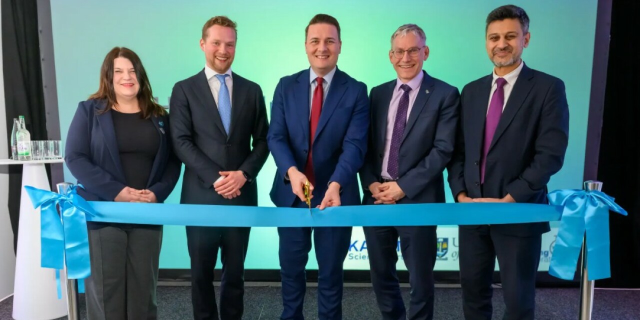 Pictured left to right: Susan Aitken, Leader of Glasgow City Council; Steijn Ribbens, CEO of Kadans Science Partner; Wes Streeting, Secretary of State for Health and Social Care; Professor Andy Schofield, Principal and Vice-Chancellor of the University of Glasgow; and Dr Zubir Ahmed, MP for Glasgow South West.